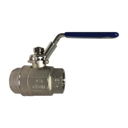 Ball Valve, 2Piece, 34 Nominal, 1000 Psi WOG, 125 Psi WSP, 60 To 450 Deg F, Full Port, Media Co